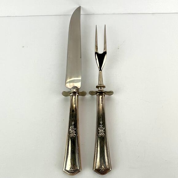 Vintage Sterling Silver Handled Carving Set With Stainless Blade - Picture 4 of 6